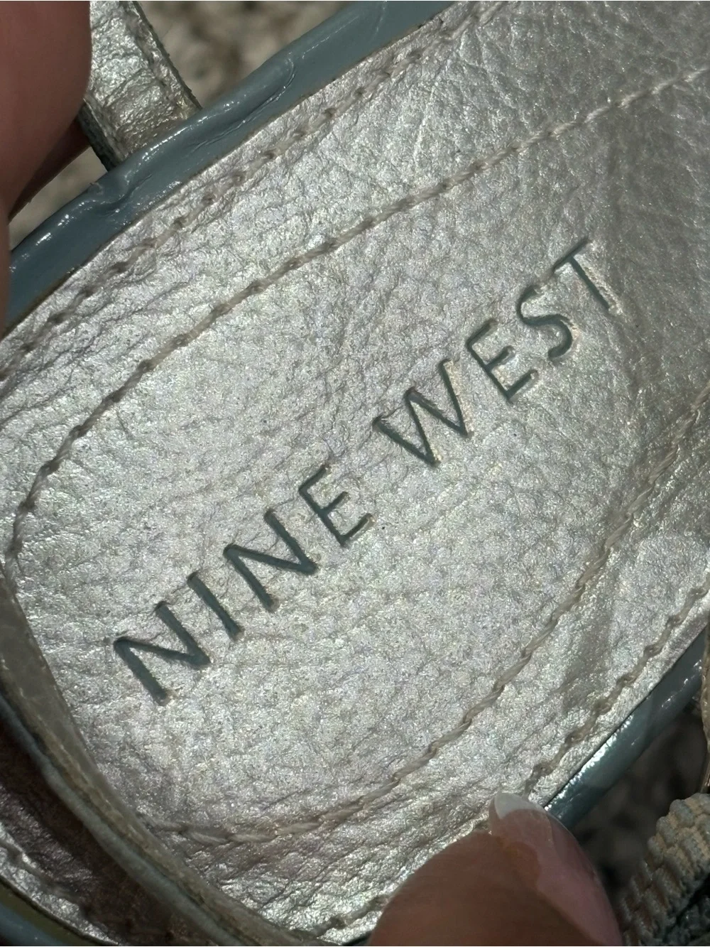 Vintage Nine West Light Blue Leather Strappy Wedge Sandals Women’s Size 8